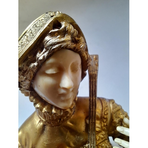 50 - Early 20th century French bronze after Louis Carrier Belleuse (1848-1913) titled 'Melodie' ,  with p... 