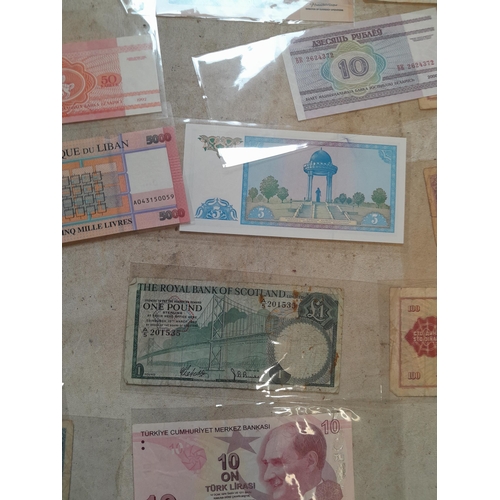 55 - Coins and banknotes : 20 x bank notes from around the world mainly from circ. , some better notes no... 