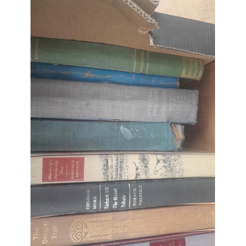 80 - 2 small boxes of mixed themed books : Folio Society included, condition varies