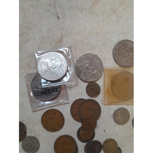 177 - Coins : GB coins, Crowns, small amount of silver included