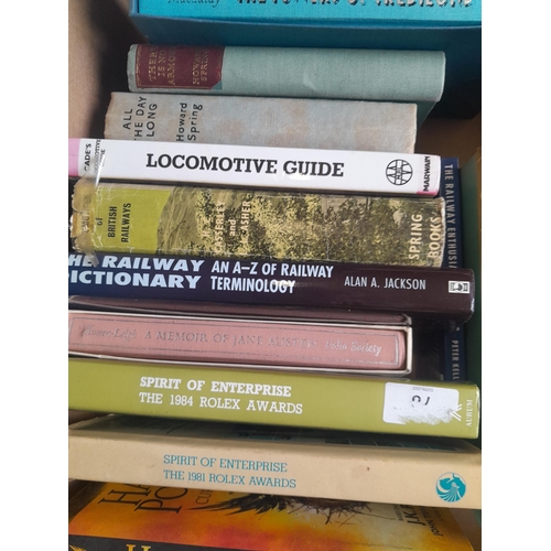 195 - Box of books : Folio Society , railway and others