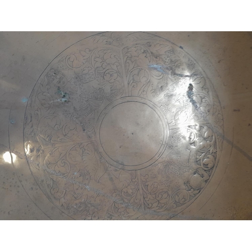 620 - Large brass Indian tea table / tray top