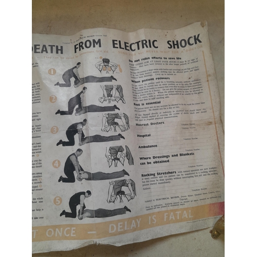 3 - Interesting vintage paper poster : Apparent Death From Electric Shock 19 