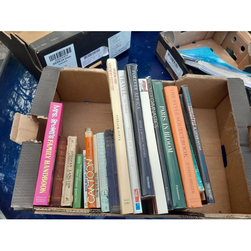 20 - 2 x boxes of assorted books : Art, antique reference and other themes (note multiple images)