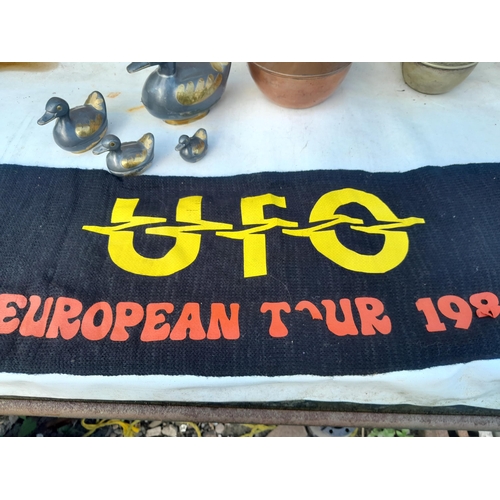 2 - Vintage copper ware, lamps, UFO tour scarf (Heavy Metal interest) etc.