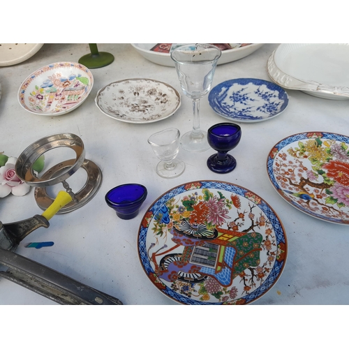 5 - Decorative china : kitchenalia, vintage grater, pottery colander, cake and other plates , cobalt blu... 