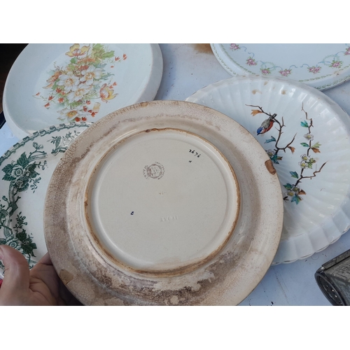 5 - Decorative china : kitchenalia, vintage grater, pottery colander, cake and other plates , cobalt blu... 