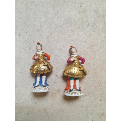 17 - Pair of Chelsea Porcelain STYLE 19th century scent bottles modelled as Neapolitan Men, gold anchor m... 