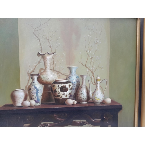 32 - Late 20th century oil on canvas Still Life by Leeming 20 