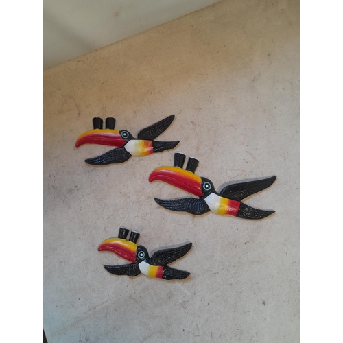 48 - Cast iron Guinness advertising toucan wall ornaments