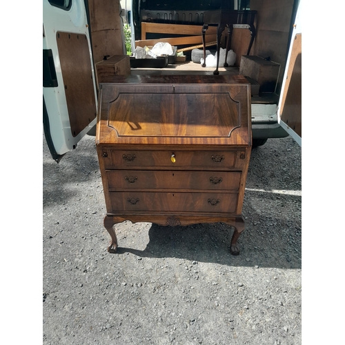 64 - Vintage mahogany bureau 105 cms x 46 cms 85 cms