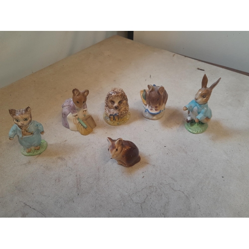 67 - 5 x Beswick Beatrix Potter figures all in good order , all brown back stamp  & Poole Mouse