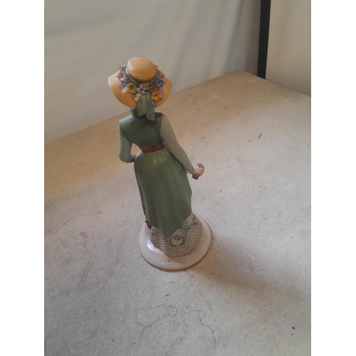 88 - Capo Dimonte matt glaze figure of lady with original scroll in good order