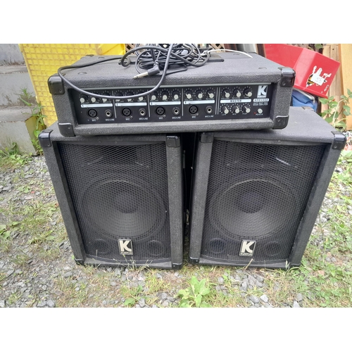 92 - Kustom mixer amplifier Model KPM 4060 with pair of speakers