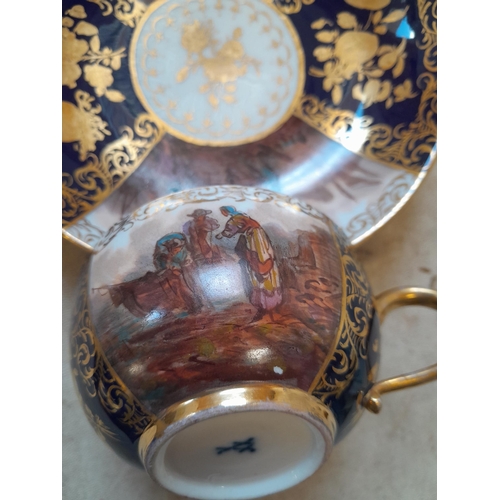 117 - 19th century Dresden cup and saucer by Helena Wolfsohn