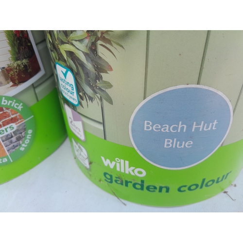 125 - New Old Stock : 2 x unopened 5 litre tins of blue shed paint