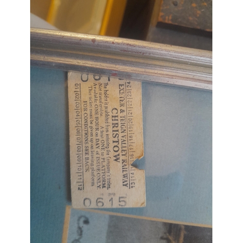 178 - Enlarged photograph from the postcard of Christow railway station with train ticket, one of the last... 