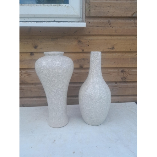 183 - 2 x modern large crackle glaze vase 1 x Mei Ping and one mallet shape both in good order