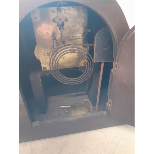 192 - Vintage Comitti barometer, 2 x mantle clocks, 1 x musical Crown Devon tankard for restoration