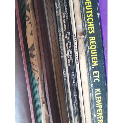 212 - Box of mixed theme records, 78s and clear early plastic records (classical)