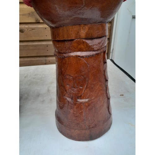 274 - Djembe drum for reskinning in carry basket ,