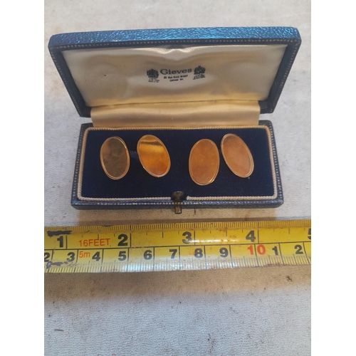 396 - Pair of 9 ct gold cufflinks in Gieves box 5.6 g