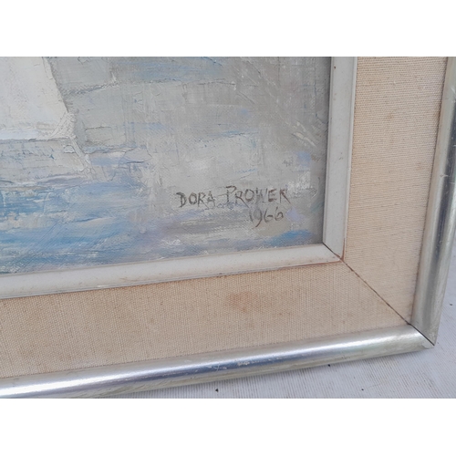 453 - Dora Prower (British 1907 1996) signed and dated 1966,  Church At Benitses framed with John Whibley ... 