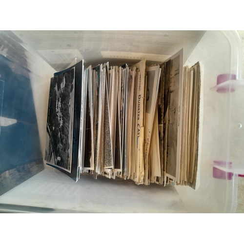 14 - Tupperware box of postcards, mainly black and white from the early to mid 20th century , mainly UK t... 