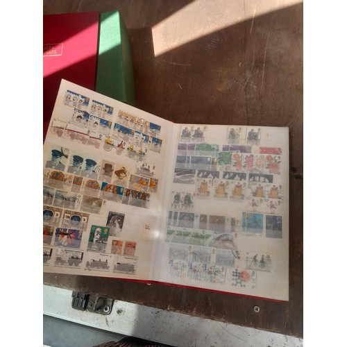 22 - Stamps : Stamps mounted mint and used in stock book with philatelic related material, hinges , empty... 