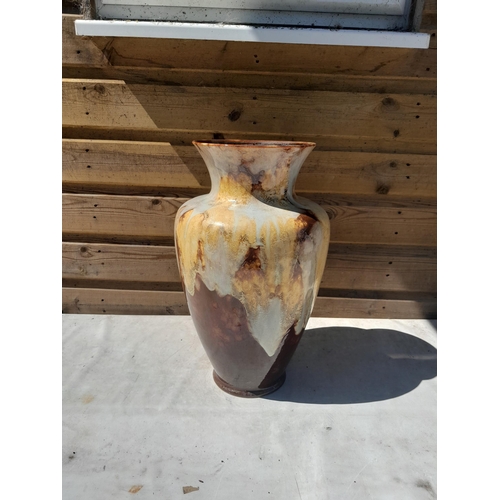 31 - Modern German high fire dribble glaze vase in good order