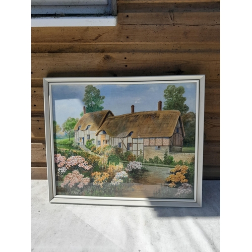 32 - 20th century watercolour Anne Hathaways Cottage by C Pedlar