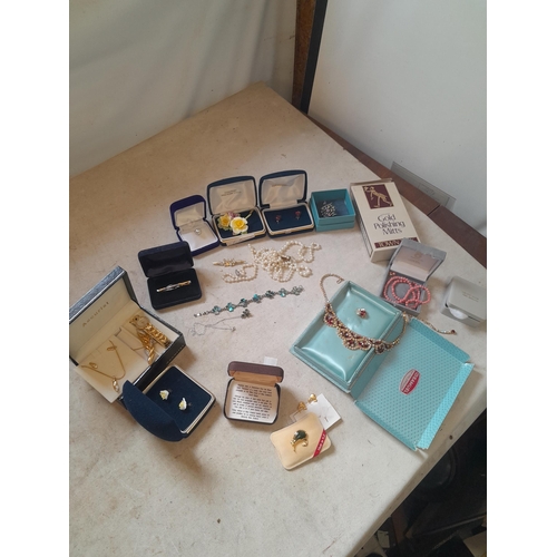 38 - Costume jewellery : some in original boxes, small amount of silver included , Accurist watch earring... 