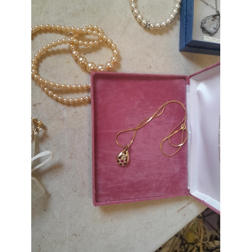 40 - Costume jewellery : some in original boxes of issue, Beaverbrooks necklace and earring set, some sil... 