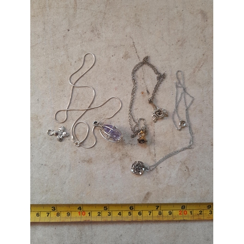 67 - Small collection of silver jewellery : necklaces, pendants etc.