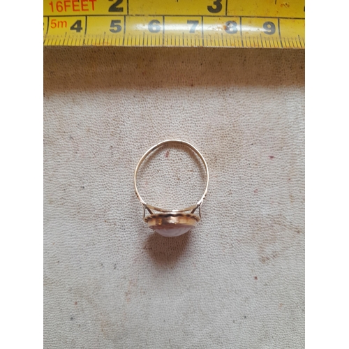 70 - Unmarked but tested 9 ct gold cameo ring size S 2.7 g