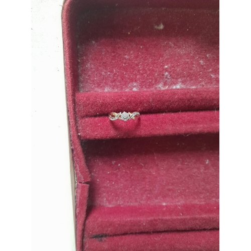 71 - 9 ct gold ring set with diamonds one stone missing on shoulder size P 2.6 g