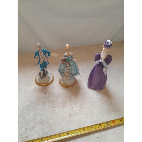 89 - 2 x Capo Dimonte figures & 1 x Francesca