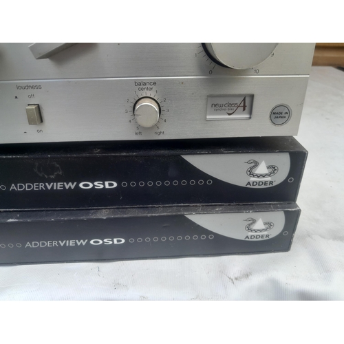 144 - Technics Amplifier & 2 Adderview OSD desktop switch