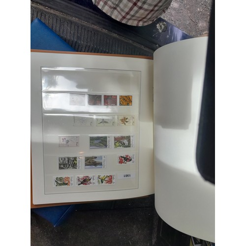 183 - Stamps : plastic storage box containing 7 x large albums Ka-Be , Lindner, odd collections but useful... 