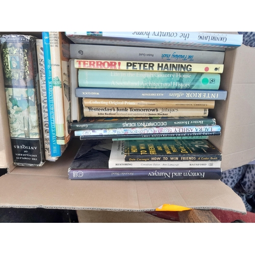 287 - 2 x boxes of books, mainly Art, Antique Reference and History . (note multiple images)