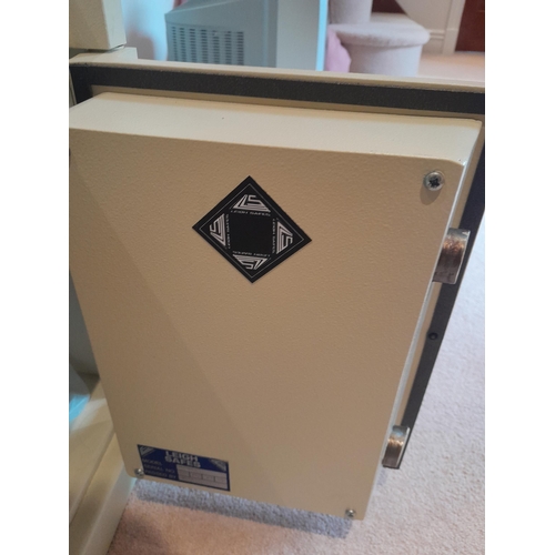 453 - Modern key lock safe by Leigh Safes 37 cms x36 cms x 40 cms