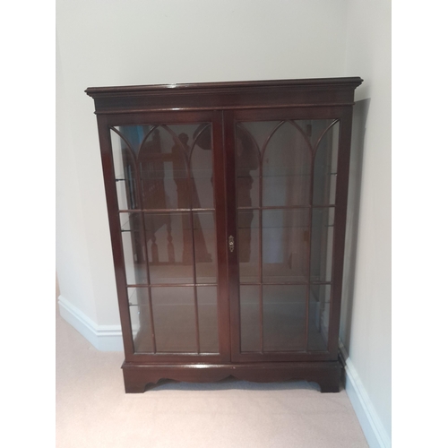 454 - 2 x vintage mahogany glazed display cabinet