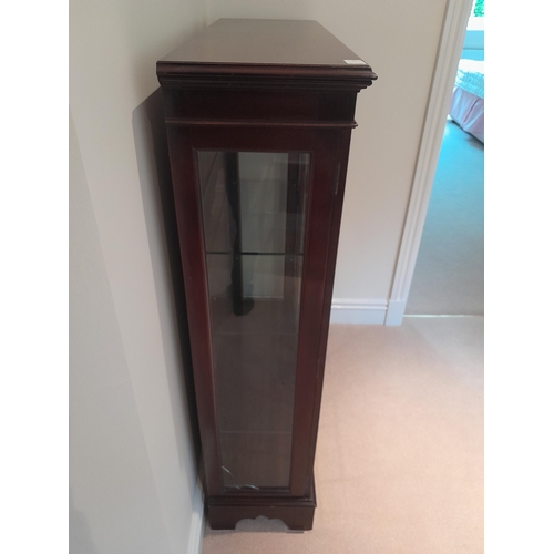 454 - 2 x vintage mahogany glazed display cabinet