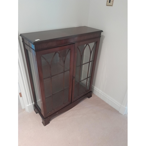 454 - 2 x vintage mahogany glazed display cabinet