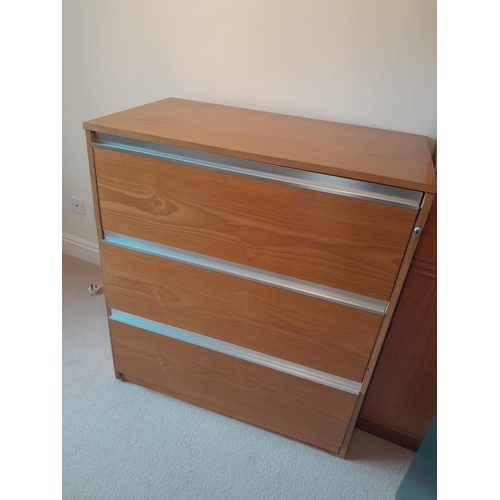 456 - Retro teak fall front bureau and a retro teak filing cabinet