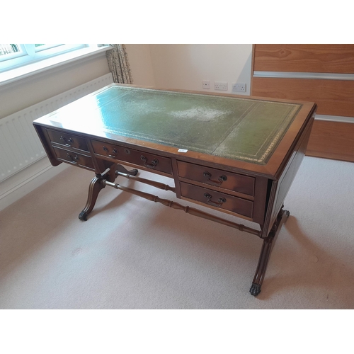 458 - Vintage lap & leather top desk with drawers under