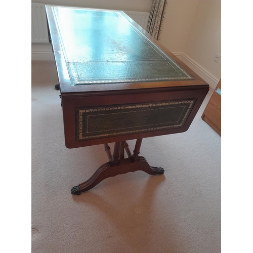 458 - Vintage lap & leather top desk with drawers under