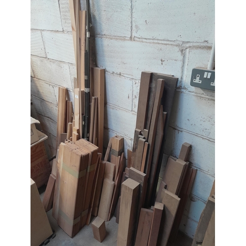 2 - Collection of various woods, shapes and sizes differ : pine tongue and groove, stand, beading  etc.