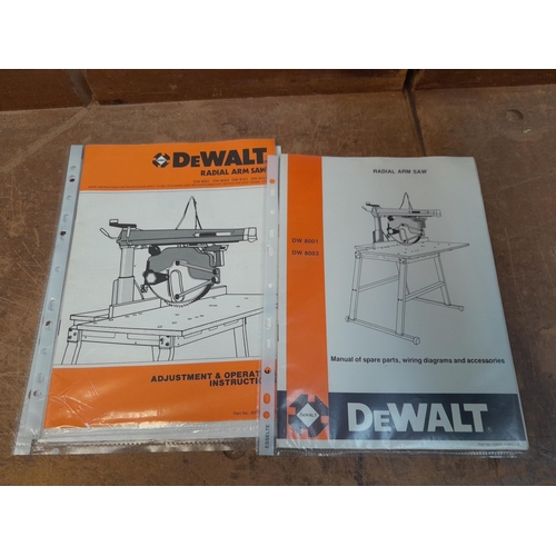 3 - Dewalt 8001 Radial Arm Saw with instructions 95 cms x 130 cms x 180 cms 240V and single phase