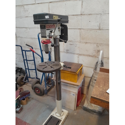 6 - Axminster Power Tools floor standing industrial drill press with instructions 158 cms x 35 cms 240V ... 